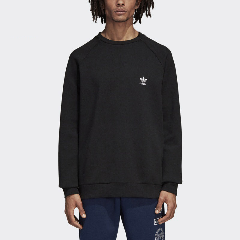 adidas originals Graphic Crew logo Printing Casual Sports Round Neck Pullover Black DP8576