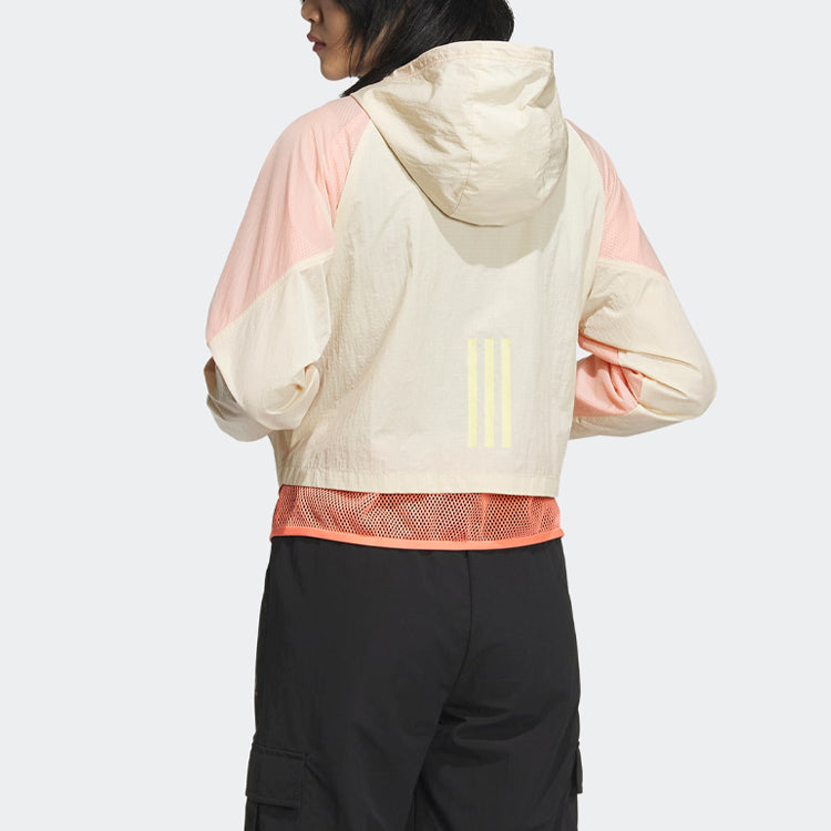 (WMNS) adidas Neo Vibe Collective Windbreaker Jackets 'White Pink' IA6724