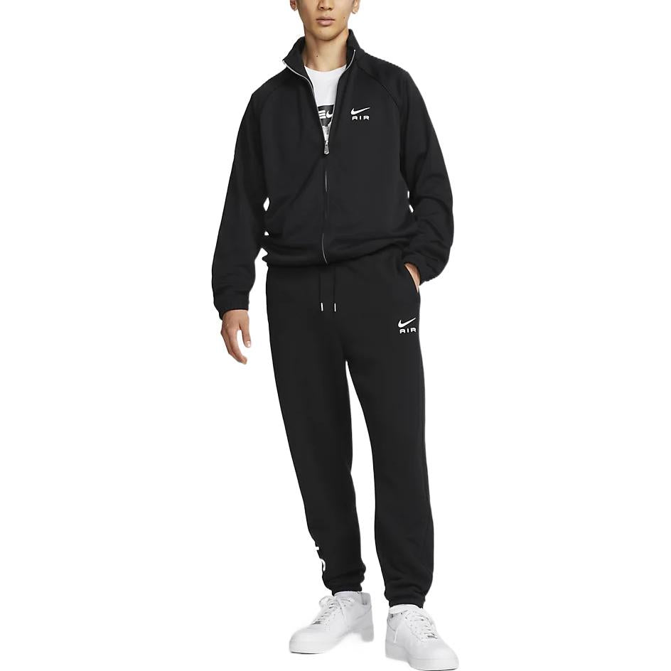 Men's Nike Contrasting Colors Large Logo Zipper Stand Collar Casual Sports Jacket Black DQ4222-010
