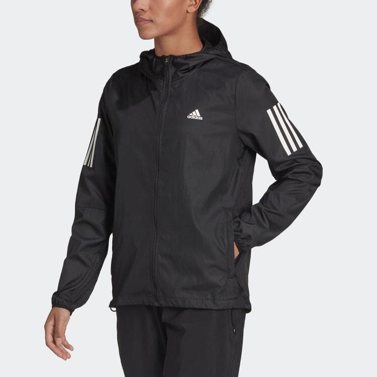 (WMNS) adidas Own the Run Hooded Running Windbreaker 'Black' H59271