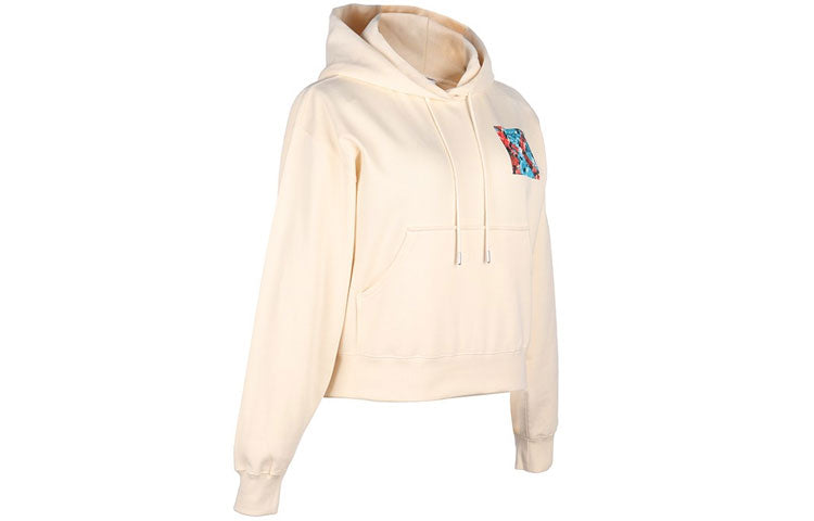 (WMNS) KENZO SS21 Pattern Long Sleeves Fleece Lined Hoodie Cream Yellow FA62SW7774MO-03