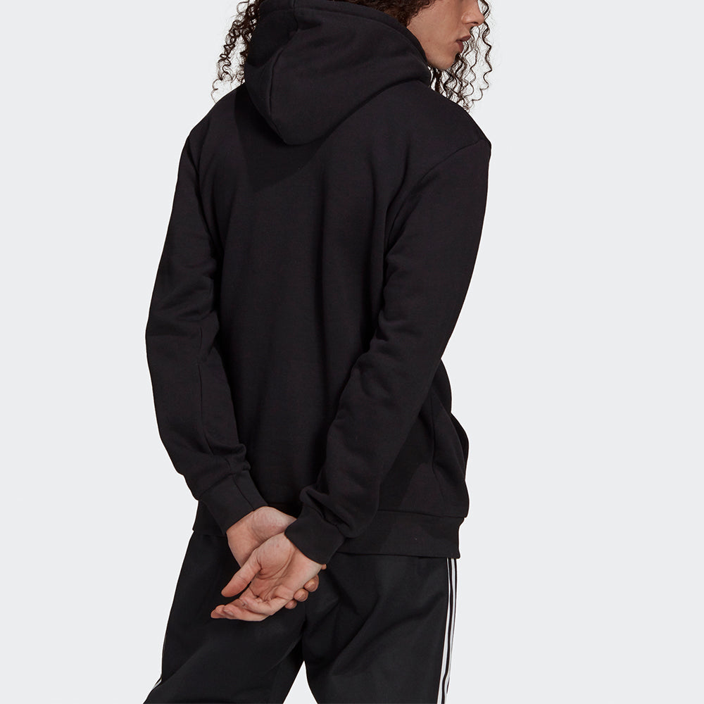 Men's adidas originals Trefoil Hoody Logo Printing Sports Pullover Black H06667