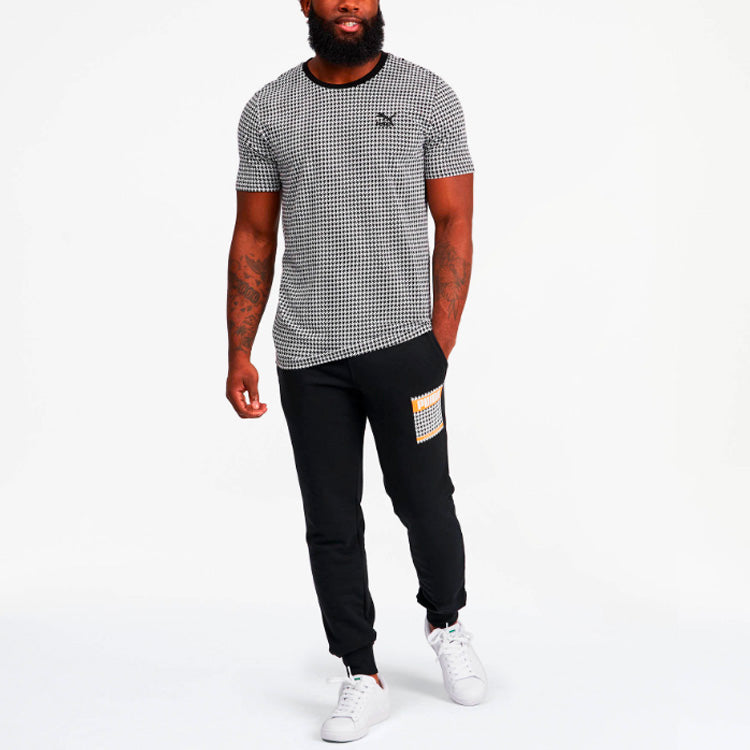 PUMA Trend Sweatpants 'Black White Yellow' 596873-01