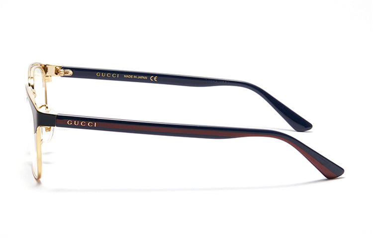 Men's Gucci Black Frame Capsule Series Metallic Optical Frame Blue Lens GG0934OA-002