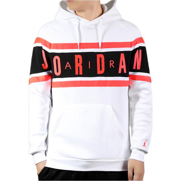 Air Jordan Air logo Printing Fleece Pullover White BQ5655-100