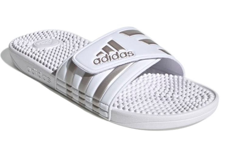 adidas Adissage Slides 'White Platinum Metallic' F35576