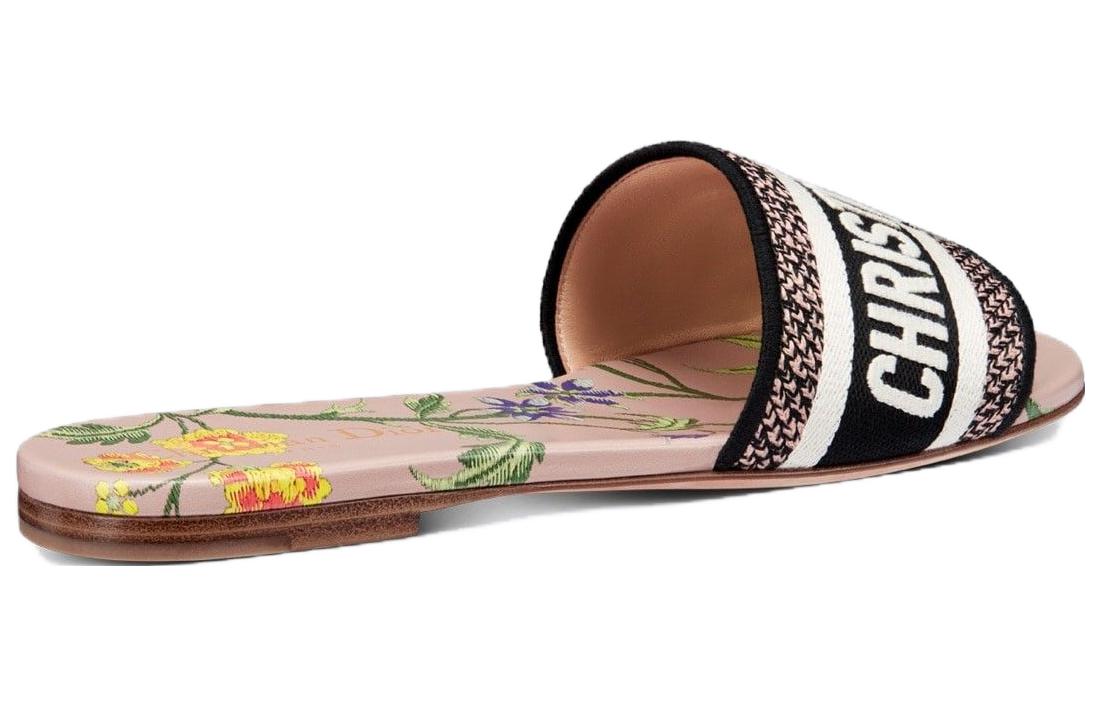 (WMNS) DIOR Dway Slide Powder Pink Multicolor Embroidered Cotton KCQ209FWY_S38P