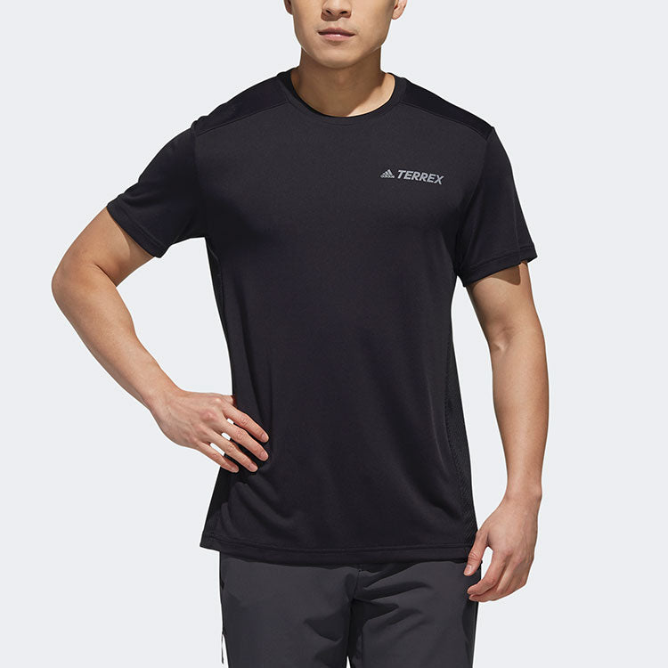 adidas Xplr Act Ss T Casual Sports Round Neck Pullover Short Sleeve Black DW4195