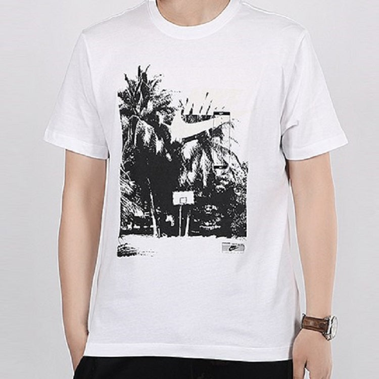 Nike Stadium Printing Round Neck Short Sleeve White CD1295-100