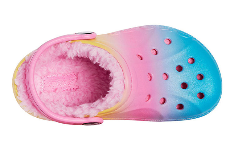 (GS) Crocs Baya Printed Lined Clogs 'Pink Lemonade Multi' 205888-6SO