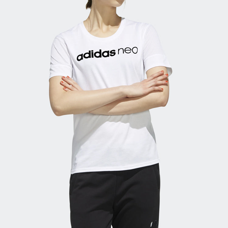 (WMNS) adidas neo FARM P TSHIRT Sports Round Neck Short Sleeve White EI4850