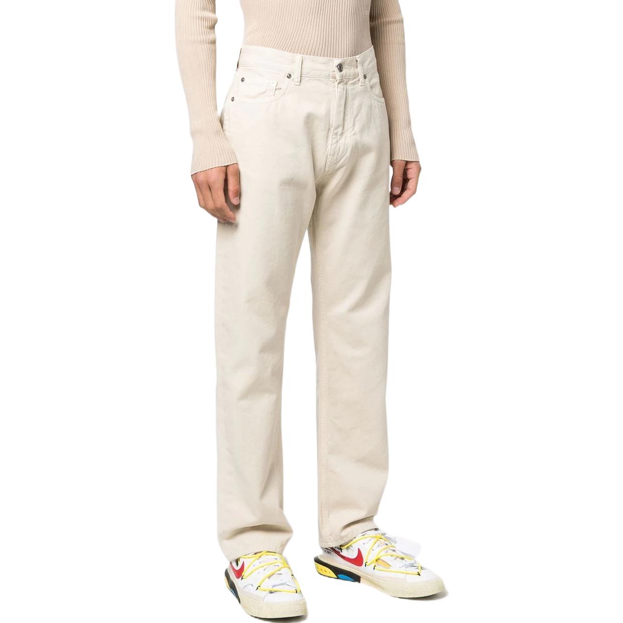 Off-White zip-up Straight Leg Trousers 'Beige' OMCA242F22FAB0016101