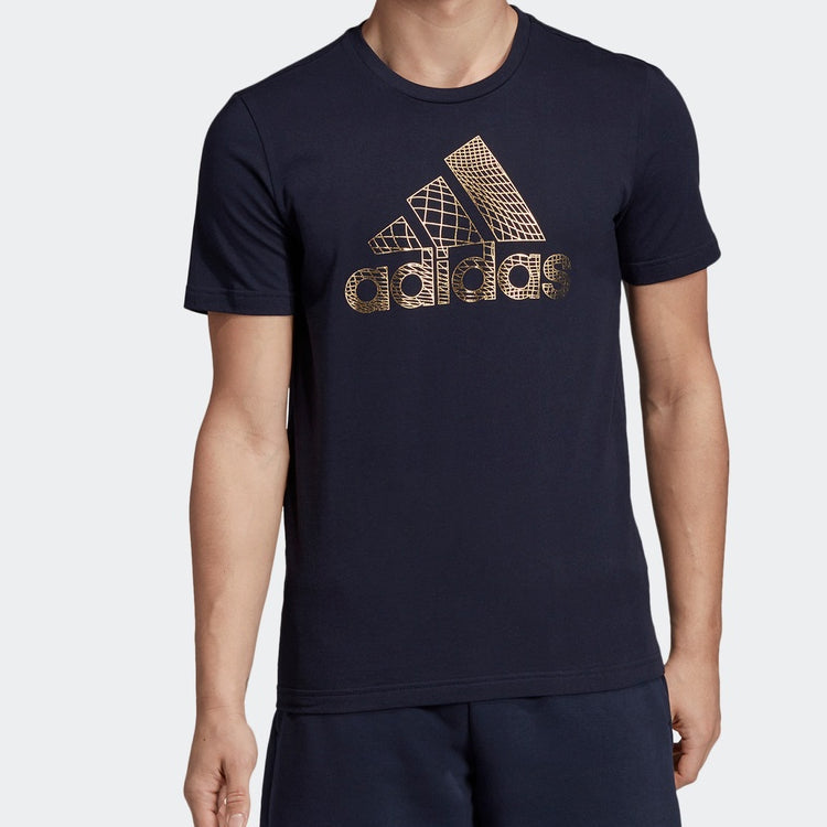 adidas Athleisure Casual Sports Round Neck Short Sleeve Blue ED7278