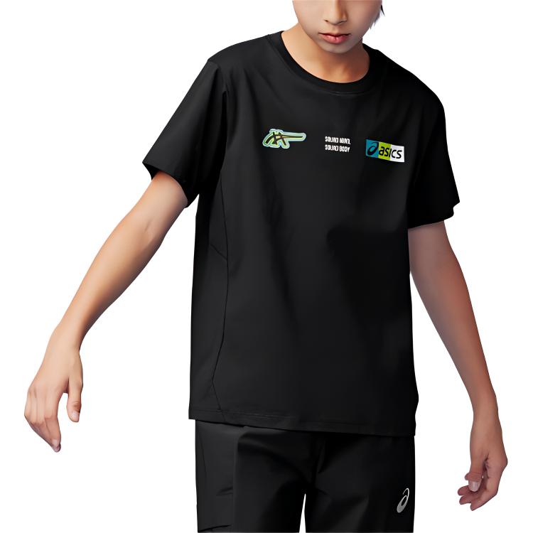 (GS) ASICS Multi-Logo T-Shirt 'Black' 332241175028-001