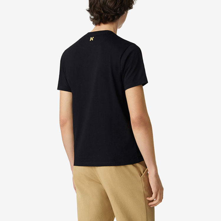 Men's KENZO SS21 Tiger Head Logo Printing Round Neck Short Sleeve Black FB55TS0204SE-99