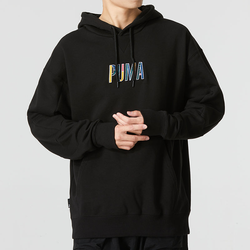PUMA Colorful Logo Hoodie 'Black' 537706-01