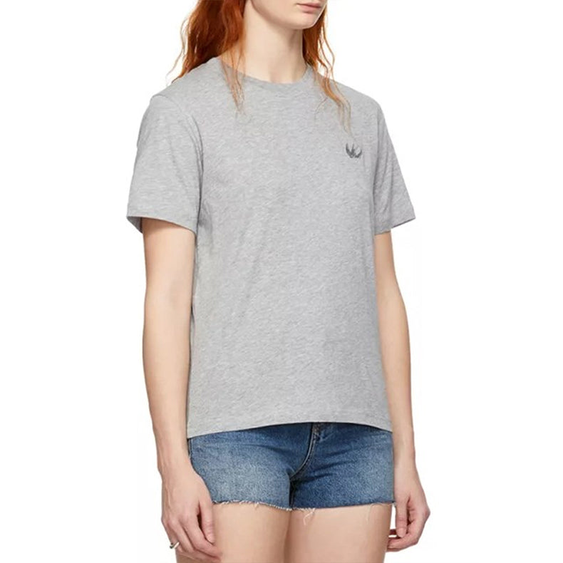 McQ Alexander McQueen Embroidered Round Neck Pullover Short Sleeve light grey 473705-RMT76-1207