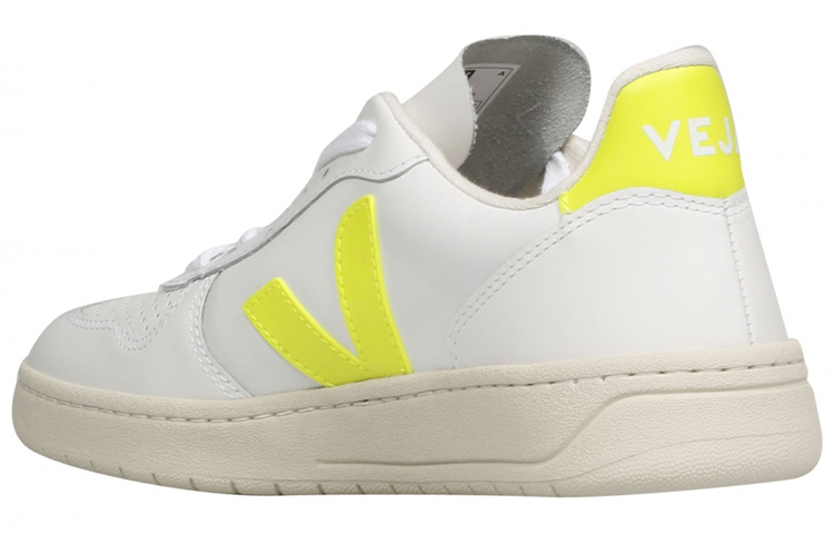 Veja V-10 Leather 'White Jaune Fluo' VX022086