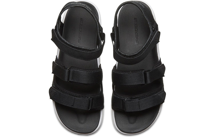Skechers Velcro Outdoor Sports Black White Sandals 666081-BKW