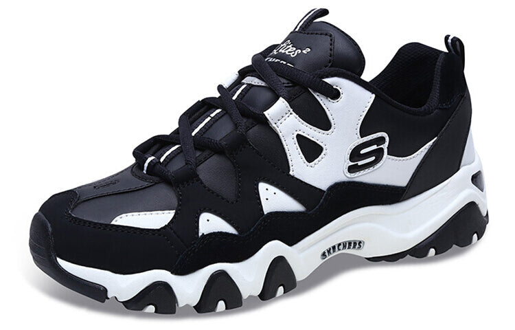 (WMNS) Skechers D'Lites Low-Top Daddy Shoes Black/White 88888112-BLK