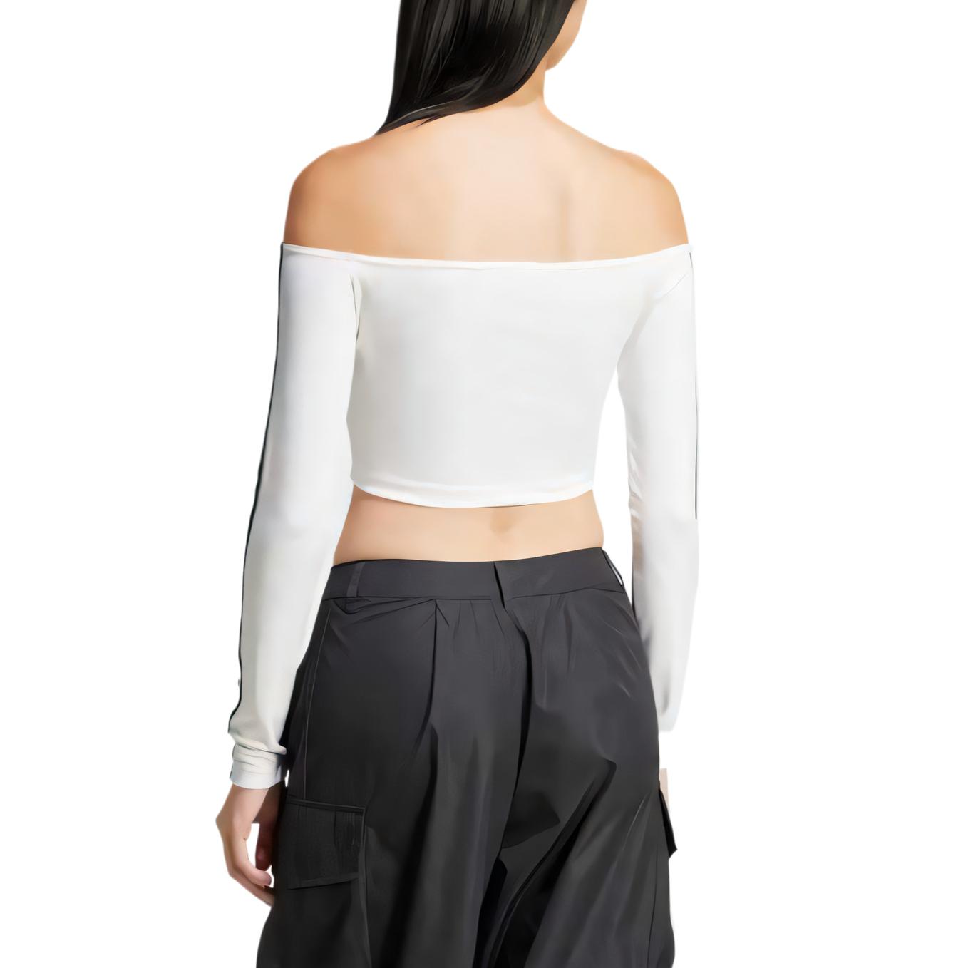 (WMNS) adidas Adicolor Off Shoulder Long Sleeve Long-Sleeve Top Asia Sizing 'White' JD0275