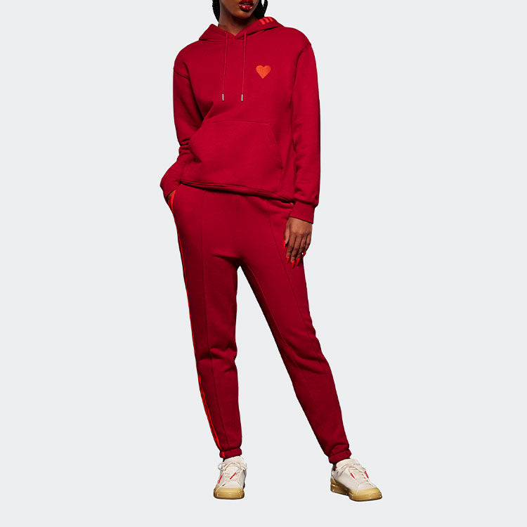 adidas IVY PARK Crossover Sweat Pant Side Stripe Drawstring Sports Long Pants Couple Style Red HI1959
