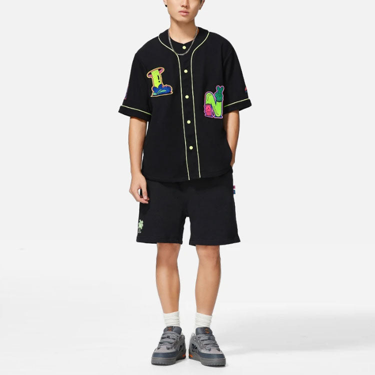 Li-Ning x Steven Harrington Graphic Baseball Shirt 'Black' AFDSC23-1