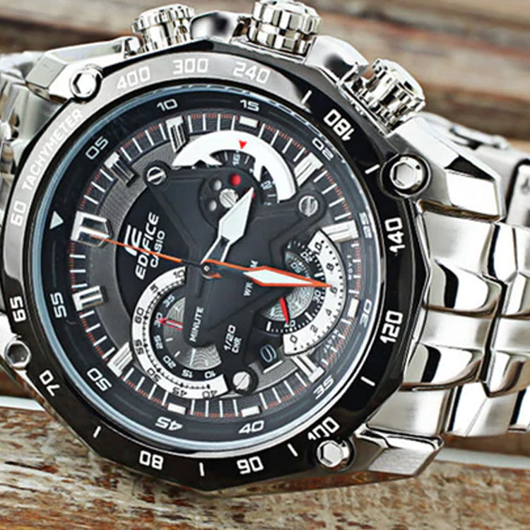 CASIO Waterproof EDIFICE Mens Black Analog EF-550D-1AV