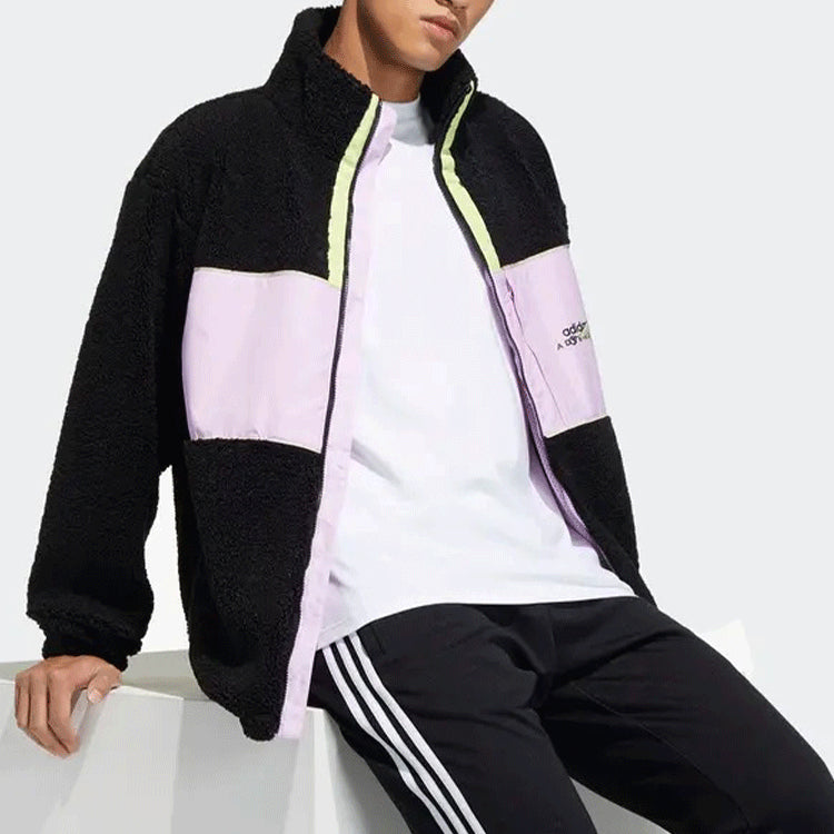 Men's adidas originals Casual Logo Colorblock Sports Jacket Black GP1869
