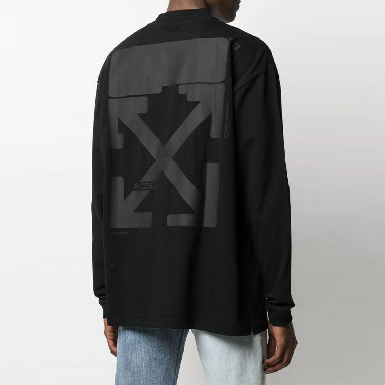 Off-White SS21 Logo Printing Long Sleeves Black OMAB032S21JER0031010
