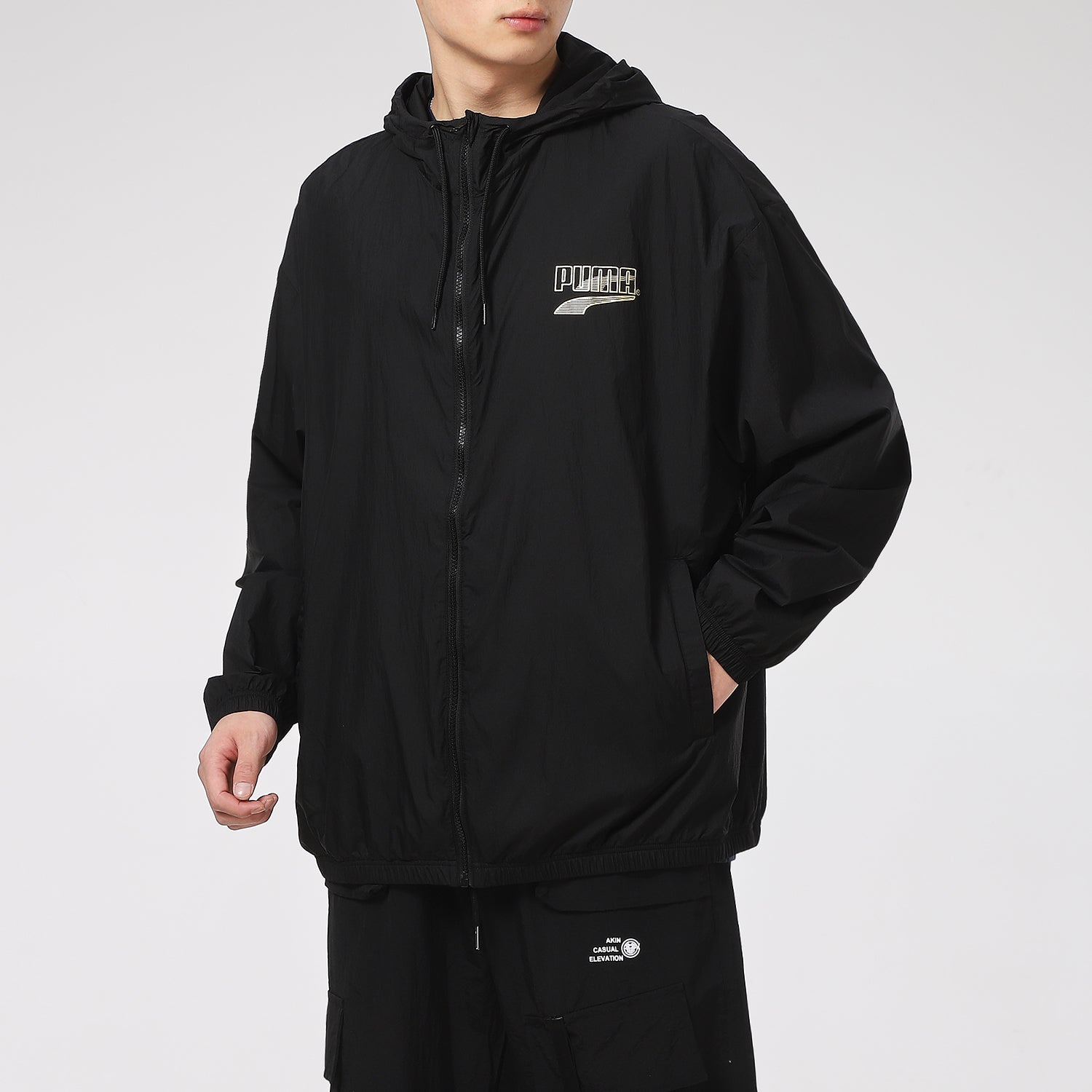 PUMA Decor 8 Lightweight Woven Jacket 'Black Gold' 531487-01