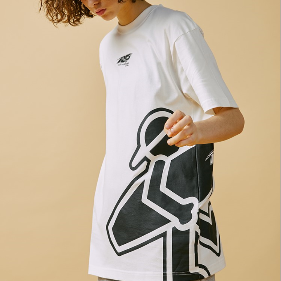 PJ's Vigor Pattern Printing Short Sleeve Unisex White 20SSTS1034-P