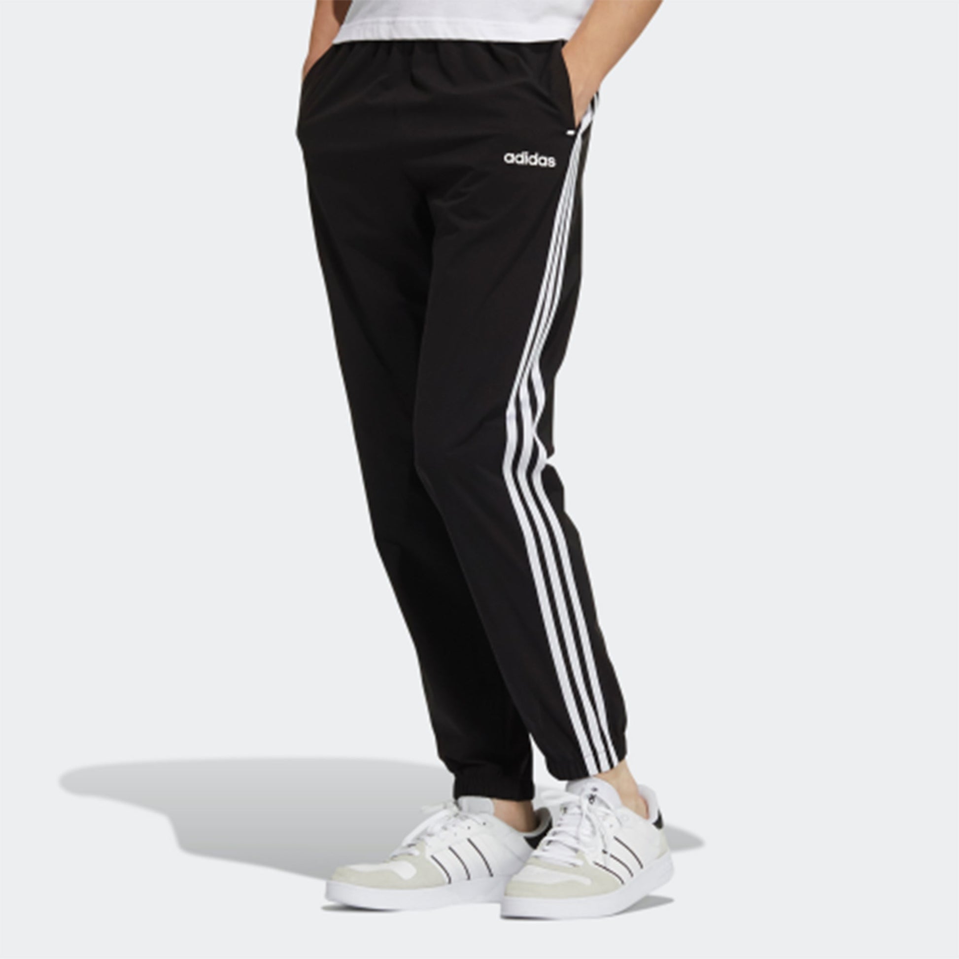 adidas neo M Ce 3s Wv Tp Side Stripe Casual Sports Bundle Feet Long Pants Black GP4910