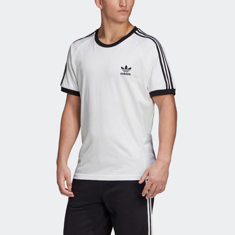 adidas originals 3-Stripes Tee Casual Round Neck Loose Logo Stripe Short Sleeve White CW1203