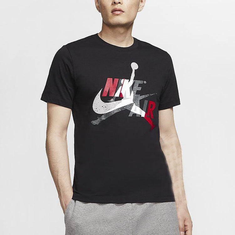 Air Jordan Jumpman Classics Logo Printed Short Sleeve TEE Men Black CV1736-010