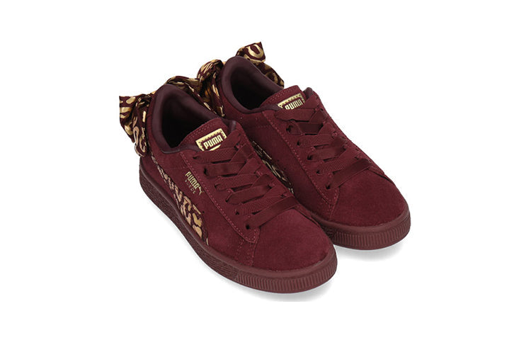 (PS) PUMA Suede Bow Athluxe Ac Ps Board Shoes Red 367628-01