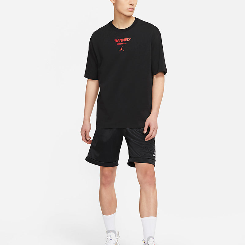 Air Jordan Casual Sports Printing Short Sleeve Black DM3545-010