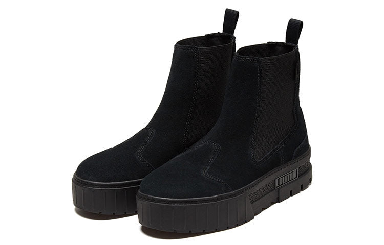 (WMNS) PUMA Mayze Chelsea Suede 'Triple Black' 382829-01