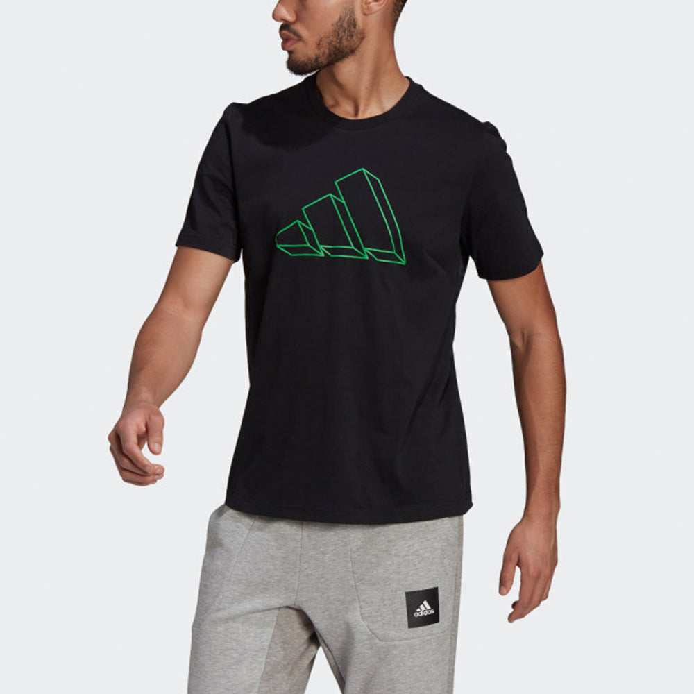 adidas M Fi Gfx Tee Athleisure Casual Sports Round Neck Short Sleeve Black GM6366