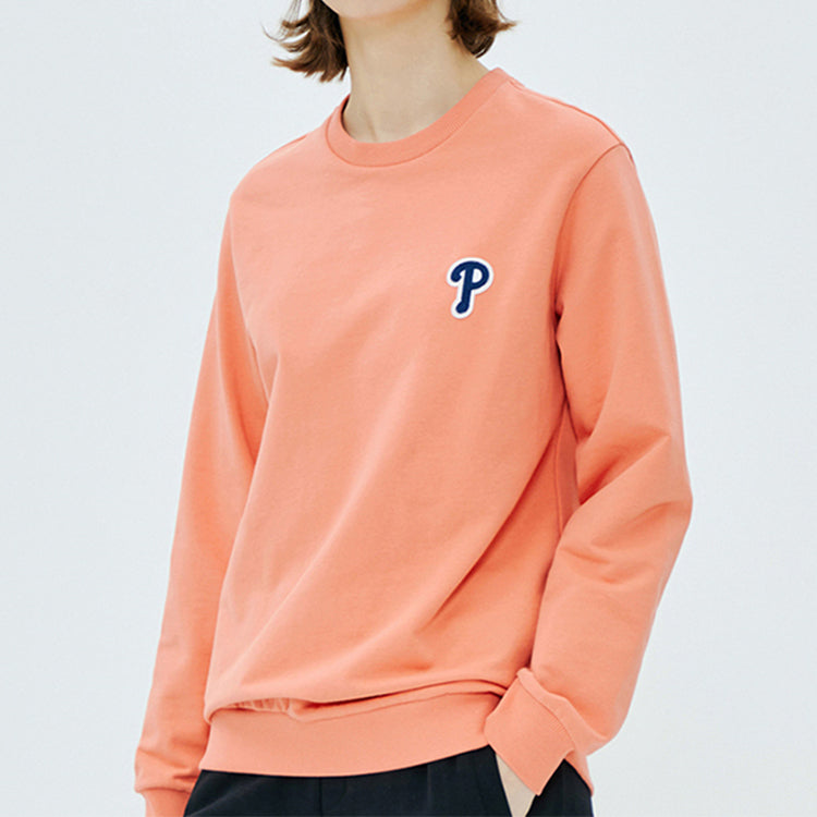 MLB NY/LA Long Sleeves Small Label Embroidered Unisex Orange 31MT04011-10O