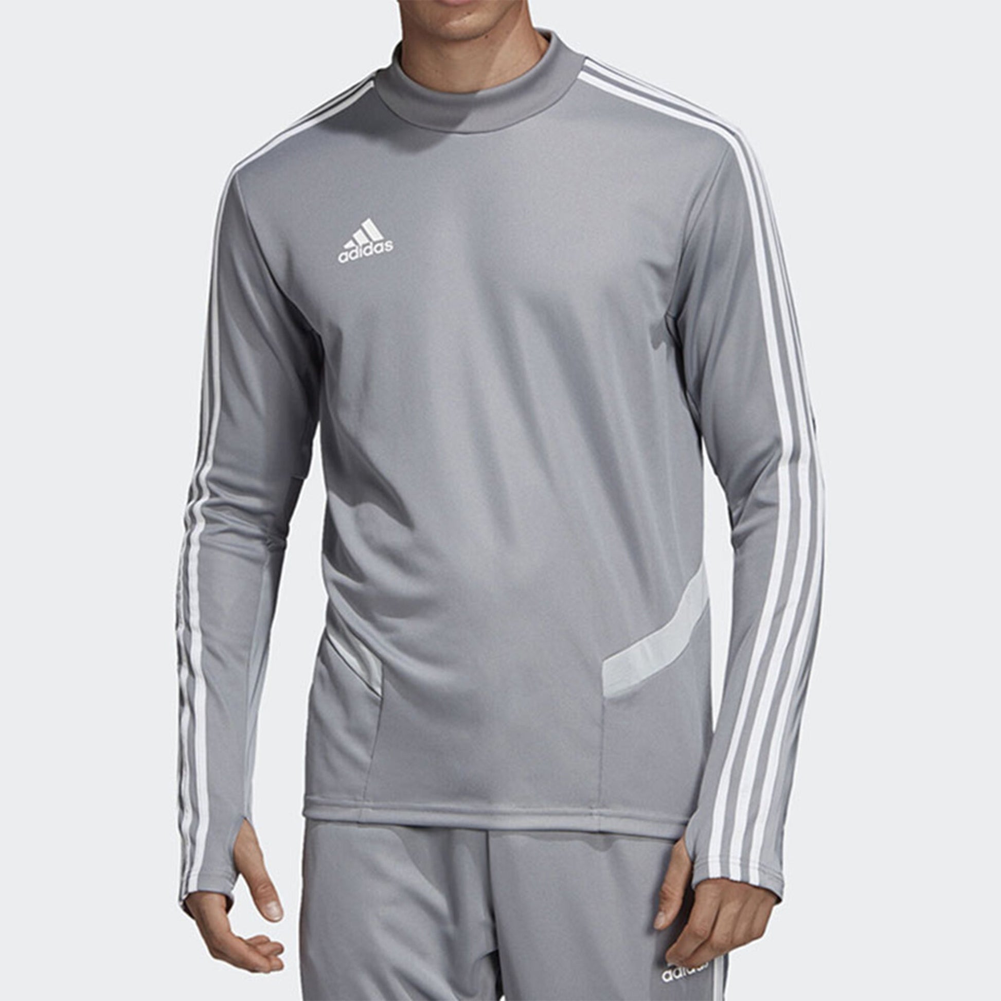 adidas Tiro19 Tr Top Soccer/Football Athleisure Casual Sports Quick Dry Breathable Long Sleeves Gray DW4801