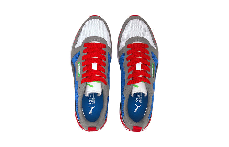 (GS) PUMA R78 Low Top Running Shoes Grey/Black/Blue 373616-05