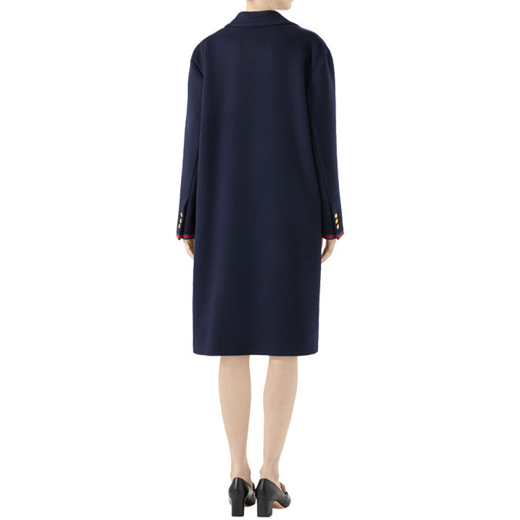 (WMNS) Gucci Double-Breasted Wool Coat For Navy 569916-ZHW03-4466