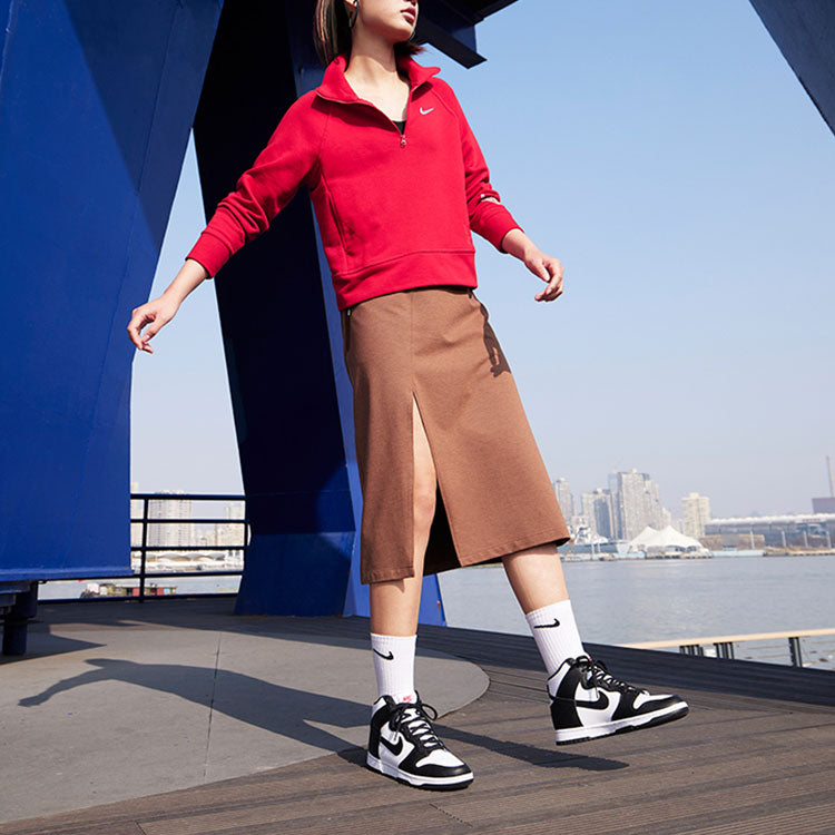 (WMNS) Nike CNY New Year's Edition Casual Sports Solid Color Half Zipper Stand Collar Hoodie Jacket Red DQ5371-687