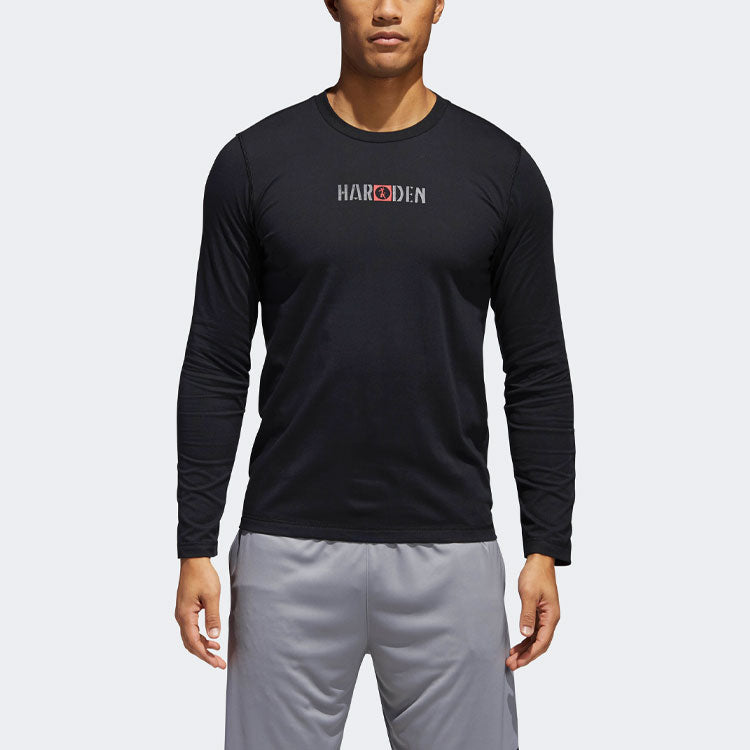 adidas Alphabet Basketball Sports Round Neck Long Sleeves Black CG0877