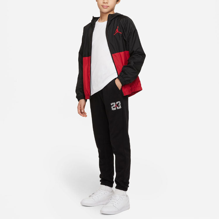 (GS) Air Jordan Logo Printing Solid Color Casual Joggers/Pants/Trousers Boy Black DV9561-010