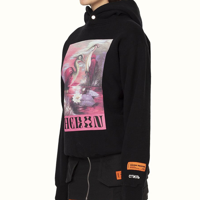 HERON PRESTON Unisex Heron Printing Sweatshirt Black HWBB016E20JER0011030