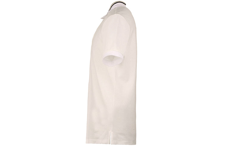 Men's FENDI Stripe Embroidered Loose Casual Short Sleeve Polo Shirt White FAF572AAYDF0QA0