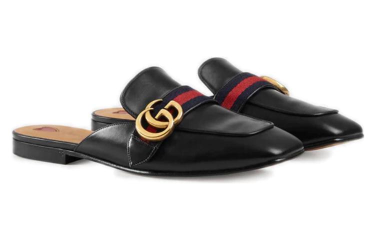 (WMNS) Gucci Princetown Leather Slippers 'Black' 423691-DKHC0-1061