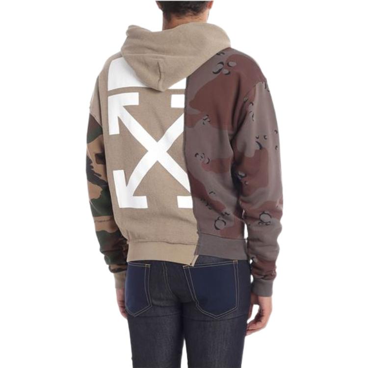 Men's Off-White Splicing Long Sleeves Camouflage OMBB036F181920429901